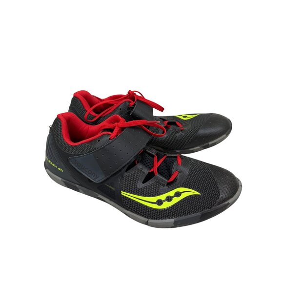 Saucony Unleash SD 2 Throw Track & Field Black Red Shoes S29035-2 Mens size 10 - Picture 1 of 8